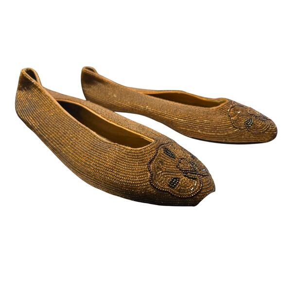 Caparros 9.5 gold flats - Picture 4 of 15